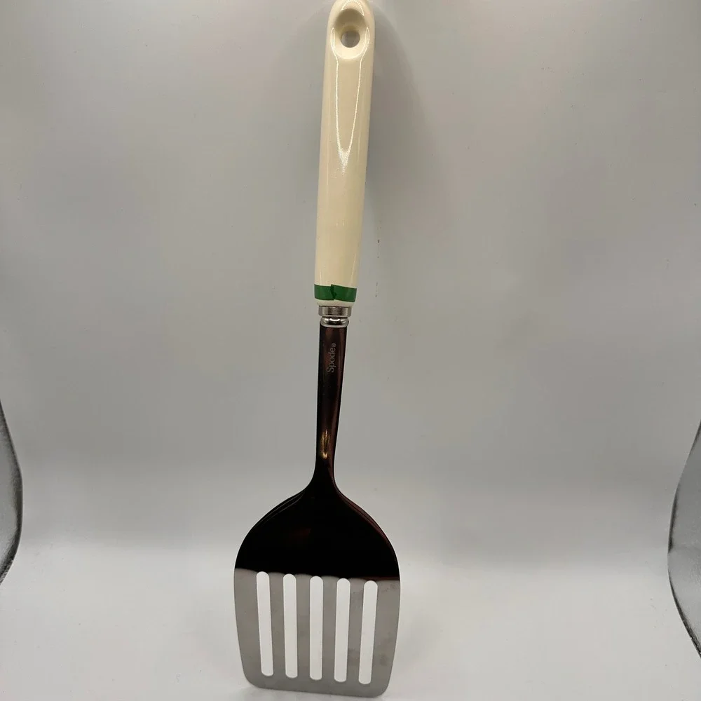 NEW! Spode Christmas Tree Stainless Steel Slotted Turner Spatula Ceramic 13